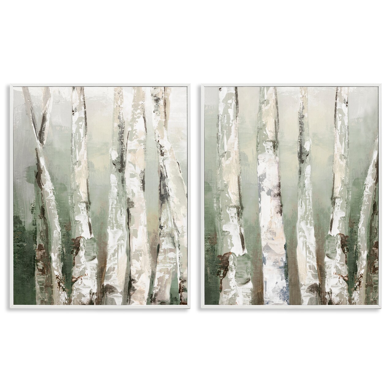 Stupell Industries Organic Birch Forest Trees 2pc Framed Giclee Set, design by Luna Mavis
